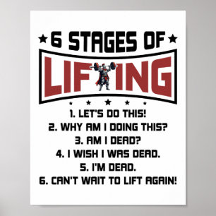 6 Stadia van Krachttraining Bodybuilding Fitnessce Poster