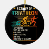 6 stadia van triatlon atleten hardlopen keramisch ornament (Voorkant)