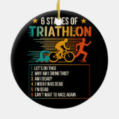 6 stadia van triatlon atleten hardlopen keramisch ornament (Achterkant)