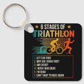 6 stadia van triatlon atleten hardlopen sleutelhanger (Voorkant)