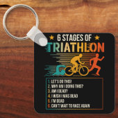6 stadia van triatlon atleten hardlopen sleutelhanger (Voorkant)