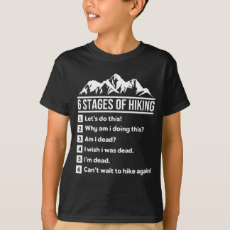 6 stadia van wandelen t-shirt