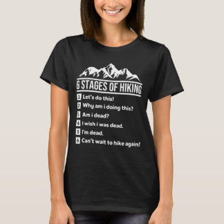 6 stadia van wandelen t-shirt