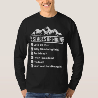 6 stadia van wandelen t-shirt