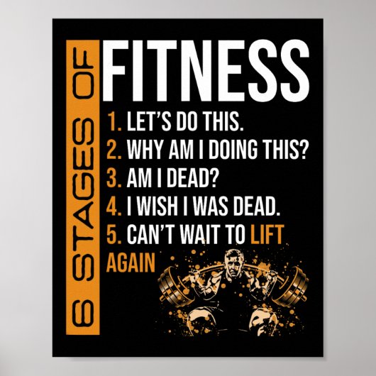 6 Stages Of Fitness Weightlifting Exercise Fitness Poster (Voorkant)