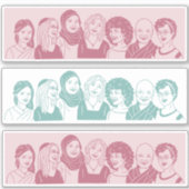 6"Sticker Blad met Groepen Interreligieuze Vrouwen Sticker (Voorkant)