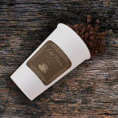 6 stks Bruine aangepaste koffie Vierkante Sticker