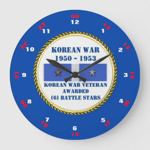 6 STRIJDSTERREN KOREAANSE OORLOGSVETERAAN GROTE KLOK