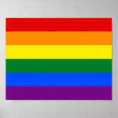 6-Stripe LGBT Gay Pride Rainbow Flag Poster (Voorkant)
