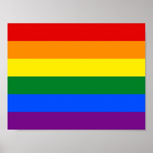 6-Stripe LGBT Gay Pride Rainbow Flag Poster (Voorkant)