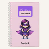 6 superheld kinderen meisje schrijfbenodigdheden s notitieboek (Voorkant)