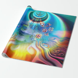 6 Taal van de Light Base Chakra-symbolen Cadeaupapier