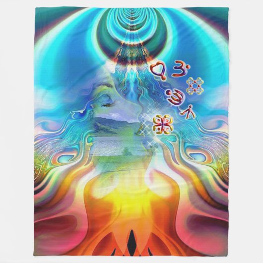 6 Taal van de Light Base Chakra-symbolen Fleece Deken (Voorkant)