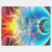 6 Taal van de Light Base Chakra-symbolen Fleece Deken (Voorkant (Horizontaal))