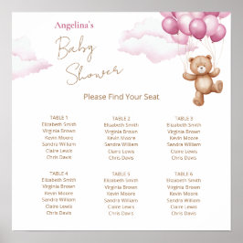 6 Tabel Baby shower Zitting Grafiek Afdrukbaar Poster