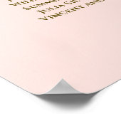 6 Tabel Blush Roze & Gold Wedding Seating Chart Poster (Hoek)