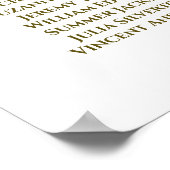 6 Tabel Eenvoudige legant Gold Wedding Seating Cha Poster (Hoek)