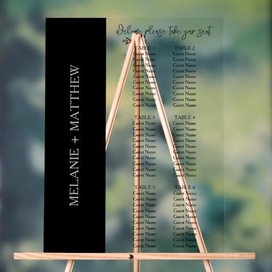 6 Tabel | Elegant modern bruiloft Acryl Bord (Neutraal)