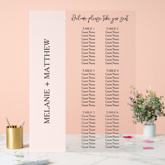 6 Tabel | Elegant modern bruiloft Acryl Bord (Huwelijk)