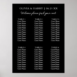 6 Tabel | Elegant modern bruiloft Poster