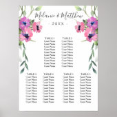 6 Tabel | Eucalyptus Bloemen Bruiloft Zitkaarten Poster (Voorkant)