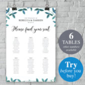 6 Tabel Groene olievloeistof Eucalyptuszentaart Poster