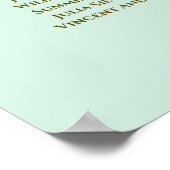 6 Tabel Neo Mint & Gold Wedding Seating Chart Poster (Hoek)