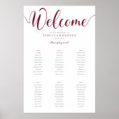 6 Tabel Ruby Red Burgundy Maroon Zoon Grafiek Poster (Voorkant)