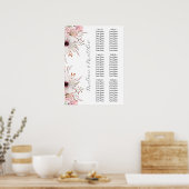 6 Tabel | Rustieke Boho Floral bruiloft zitgrafiek Poster (Keuken)