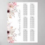 6 Tabel | Rustieke Boho Floral bruiloft zitgrafiek Poster (Voorkant)