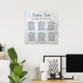 6 Tabel White Reflections Wedding Seating Chart Poster (Thuiskantoor)