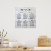 6 Tabel White Reflections Wedding Seating Chart Poster (Keuken)