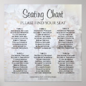 6 Tabel White Reflections Wedding Seating Chart Poster (Voorkant)