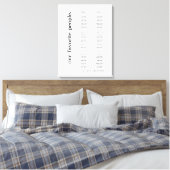 6 Tabellen Modern Small Wedding Seating Chart Canvas Afdruk (Insitu (Slaapkamer))