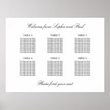 6 Tafel Elegante Minimalistische Zitplaatsindeling
