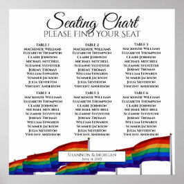 6 Tafel Huwelijksstoelindeling Gay Pride Vlaggen Poster