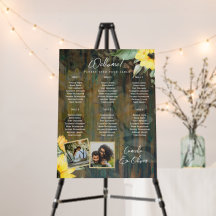 6 Tafel Landelijke Houten ZONNEBLOEMEN FOTO ZITTIN