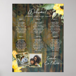 6 Tafel Rustige houten ZONNEN FOTOZITTING Poster