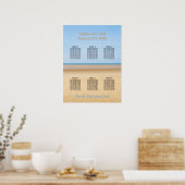 6 Tafel Strand Bruiloft Zitplaatsen Chart Poster (Keuken)