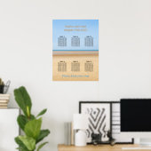 6 Tafel Strand Bruiloft Zitplaatsen Chart Poster (Thuiskantoor)