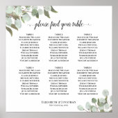 6 Tafel Trouw Stoelenindeling Rustieke Eucalyptus Poster (Voorkant)