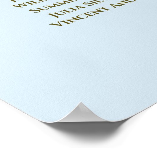 6 Tafel - Verzamelkaart voor blauwe en gouden brui Poster (Hoek)