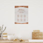 6 Tafel-weduwenkaart Faux Copper Marble Poster (Keuken)