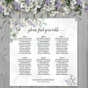 6 Tafelbruidplaatje Lavender Eucalyptus Poster