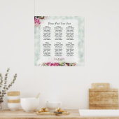 6 Tafelroze rozen weduwenkaart Poster (Keuken)