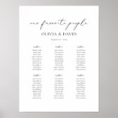 6 Tafels Eenvoudig Onze Favoriete Mensen Zittingsg Poster (Voorkant)