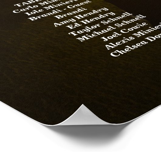 6 tafels elegante foto bruiloft zitgrafiek poster (Hoek)