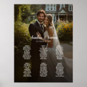 6 tafels elegante foto bruiloft zitgrafiek poster (Voorkant)