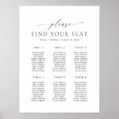 6 Tafels Gelieve uw plaats te zoeken zitplaatsinde Poster (Voorkant)
