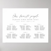 6 Tafels Onze favoriete Mensen Zitschema Plan Poster (Voorkant)